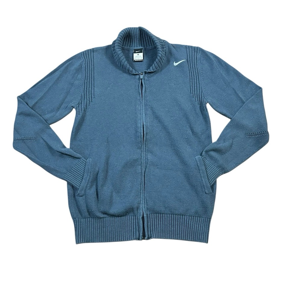 Nike Collared Full Zip Ribbed Sweater Men's Size‎ M Athleisure Grandpa Cotage